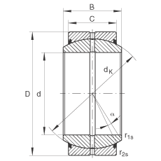 關節軸承 GE120-DO-2RS, 根據 DIN ISO 12 240-1 標準, 需維護，兩側唇密封