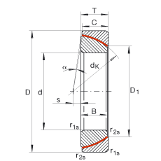 角接觸關(guān)節(jié)軸承 GE120-SW, 根據(jù) DIN ISO 12 240-2 標(biāo)準(zhǔn)，免維護(hù)