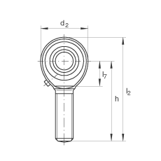桿端軸承 GAKL6-PB, 根據(jù) DIN ISO 12 240-4 標(biāo)準(zhǔn)，帶左旋外螺紋，需維護(hù)
