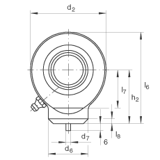 液壓桿端軸承 GK20-DO, 根據(jù) DIN ISO 12 240 標(biāo)準(zhǔn)，帶焊接面，需維護(hù)