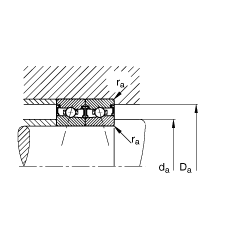 主軸軸承 HSS71906-C-T-P4S, 調節，成對安裝，接觸角 α = 15°，兩側唇密封，非接觸，加嚴公差