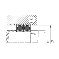 主軸軸承 HCB7207-E-T-P4S, 調節(jié)，成對或單元安裝，接觸角 α = 25°，陶瓷球，限制公差