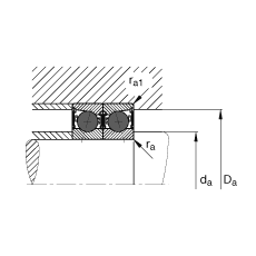 主軸軸承 HCB7005-C-2RSD-T-P4S, 調節，成對或單元安裝，接觸角 α = 15°，陶瓷球，兩側唇密封，非接觸，限制公差