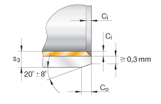 法蘭襯套 EGF06040-E40, 滑套，免維護(hù)，帶鋼襯