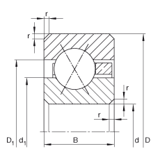 薄截面軸承 CSXF050, 四點接觸球軸承，類型X，運行溫度 -54°C 到 +120°C